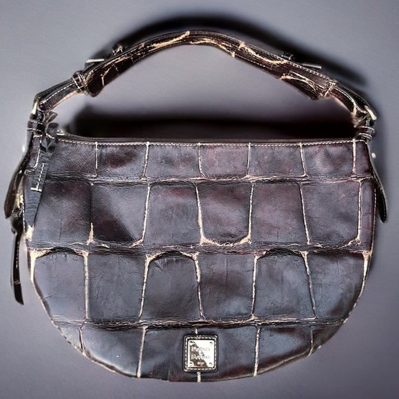 DOONEY & BOURKE Luna croc embossed leather hobo bag - Picture 2 of 10